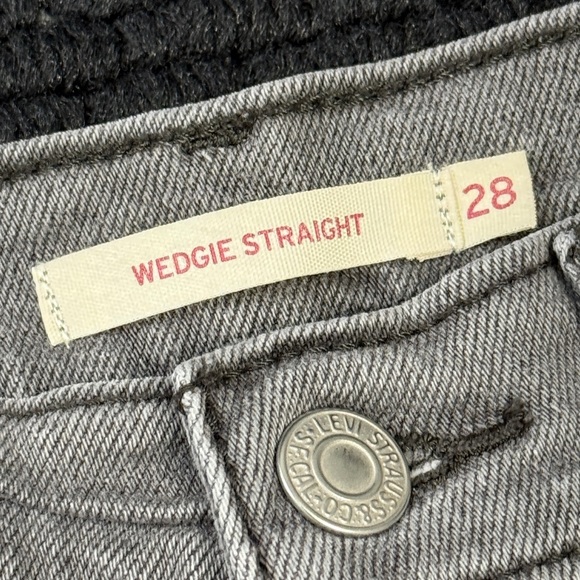 Levi’s Wedgie Straight Jeans Women’s 28 Button Fly Vintage Fit Straight Leg Gray - Picture 3 of 7